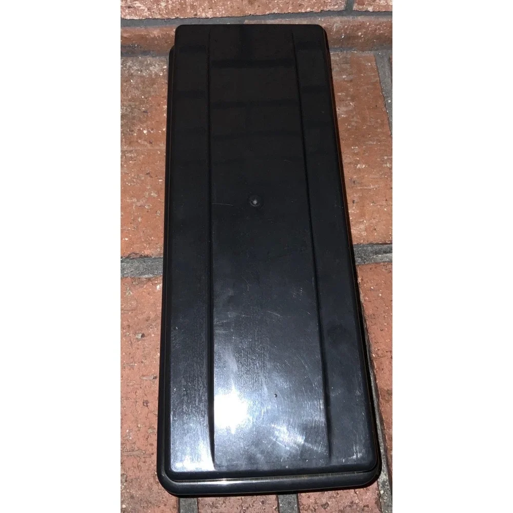 Alpha Black Hard Plastic Cassette Storage Case Hinged Lid Slotted Interior Box